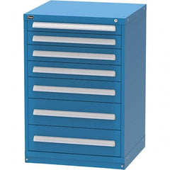 Vidmar - 7 Drawer, 60 Compartment Bright Blue Steel Modular Storage Cabinet - Eagle Tool & Supply