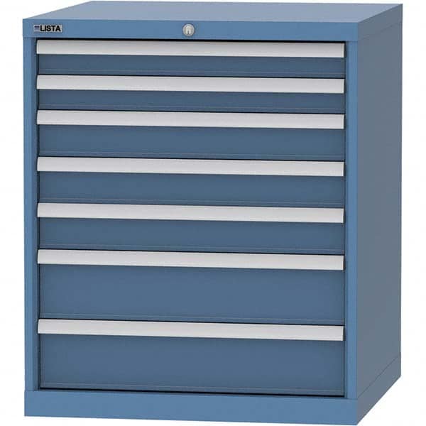 LISTA - 7 Drawer, 45 Compartment Bright Blue Steel Modular Storage Cabinet - Eagle Tool & Supply