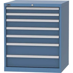 LISTA - 7 Drawer, 45 Compartment Bright Blue Steel Modular Storage Cabinet - Eagle Tool & Supply