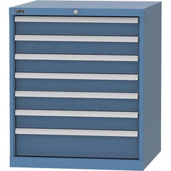 LISTA - 7 Drawer, 45 Compartment Bright Blue Steel Modular Storage Cabinet - Eagle Tool & Supply
