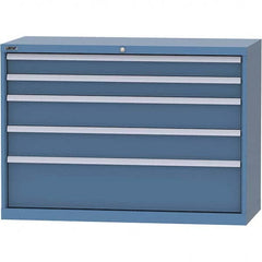 LISTA - 5 Drawer, 99 Compartment Bright Blue Steel Modular Storage Cabinet - Eagle Tool & Supply