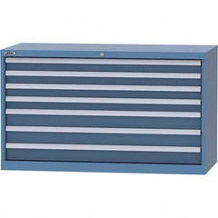 LISTA - 7 Drawer, 99 Compartment Bright Blue Steel Modular Storage Cabinet - Eagle Tool & Supply