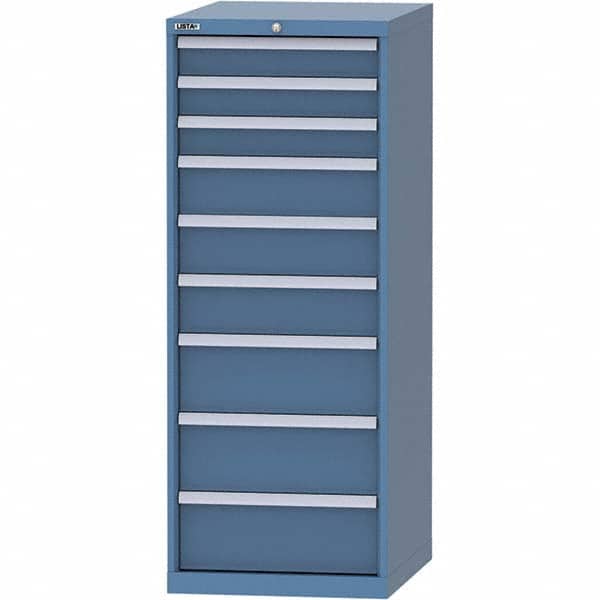 LISTA - 9 Drawer, 99 Compartment Bright Blue Steel Modular Storage Cabinet - Eagle Tool & Supply