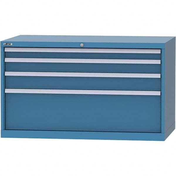 LISTA - 4 Drawer, 99 Compartment Bright Blue Steel Modular Storage Cabinet - Eagle Tool & Supply
