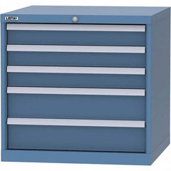 LISTA - 5 Drawer, 45 Compartment Bright Blue Steel Modular Storage Cabinet - Eagle Tool & Supply