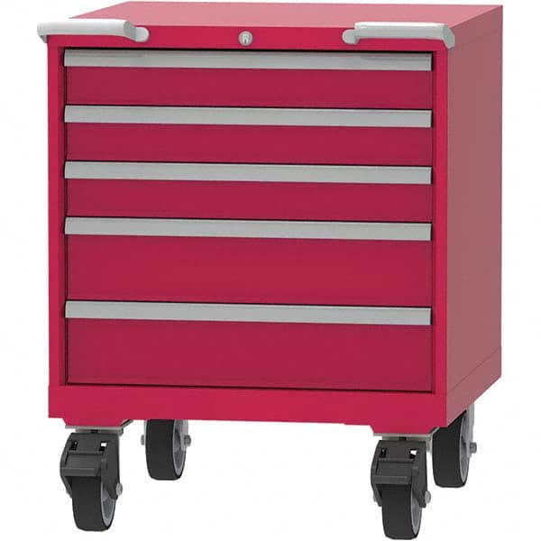 LISTA - 5 Drawer, 45 Compartment Red Steel Modular Storage Cabinet - Eagle Tool & Supply