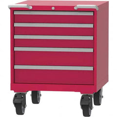 LISTA - 5 Drawer, 45 Compartment Red Steel Modular Storage Cabinet - Eagle Tool & Supply