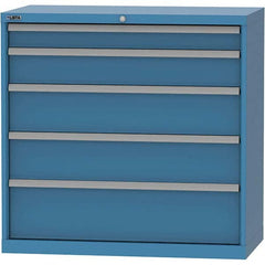 LISTA - 5 Drawer, 84 Compartment Bright Blue Steel Modular Storage Cabinet - Eagle Tool & Supply