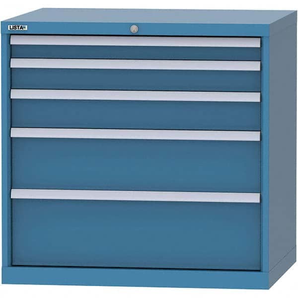 LISTA - 5 Drawer, 84 Compartment Bright Blue Steel Modular Storage Cabinet - Eagle Tool & Supply