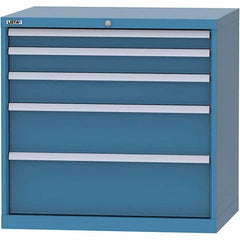 LISTA - 5 Drawer, 84 Compartment Bright Blue Steel Modular Storage Cabinet - Eagle Tool & Supply