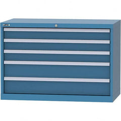LISTA - 5 Drawer, 84 Compartment Bright Blue Steel Modular Storage Cabinet - Eagle Tool & Supply