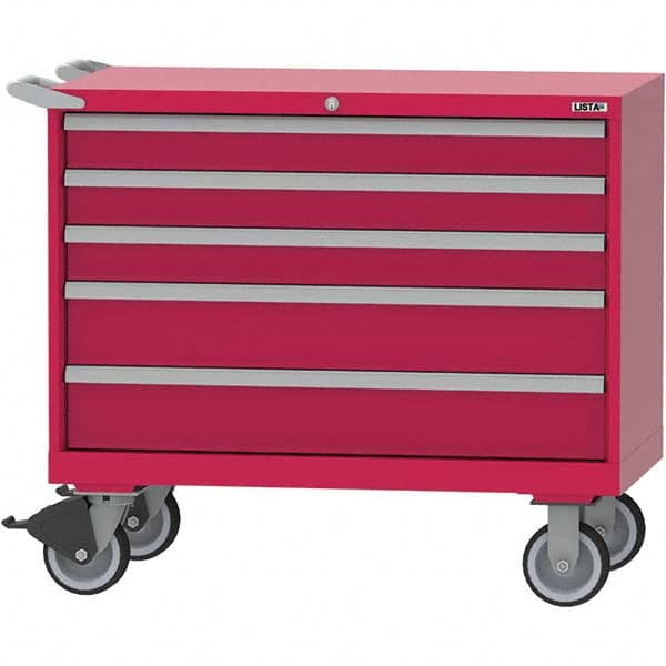 LISTA - 5 Drawer, 84 Compartment Bright Blue Steel Modular Storage Cabinet - Eagle Tool & Supply
