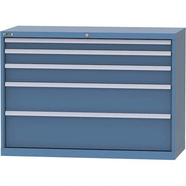 LISTA - 5 Drawer, 99 Compartment Bright Blue Steel Modular Storage Cabinet - Eagle Tool & Supply