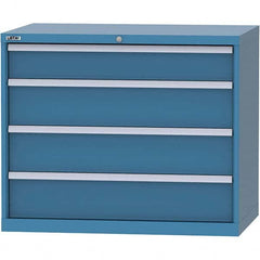 LISTA - 4 Drawer, 99 Compartment Bright Blue Steel Modular Storage Cabinet - Eagle Tool & Supply