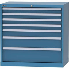 LISTA - 7 Drawer, 84 Compartment Bright Blue Steel Modular Storage Cabinet - Eagle Tool & Supply