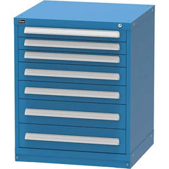 Vidmar - 7 Drawer Bright Blue Steel Modular Storage Cabinet - Eagle Tool & Supply