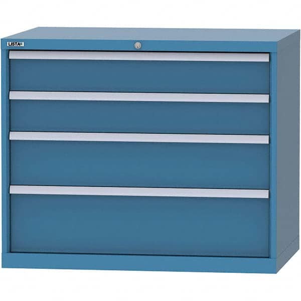 LISTA - 4 Drawer, 84 Compartment Bright Blue Steel Modular Storage Cabinet - Eagle Tool & Supply