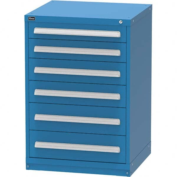 Vidmar - 6 Drawer Bright Blue Steel Modular Storage Cabinet - Eagle Tool & Supply