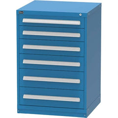 Vidmar - 6 Drawer Bright Blue Steel Modular Storage Cabinet - Eagle Tool & Supply