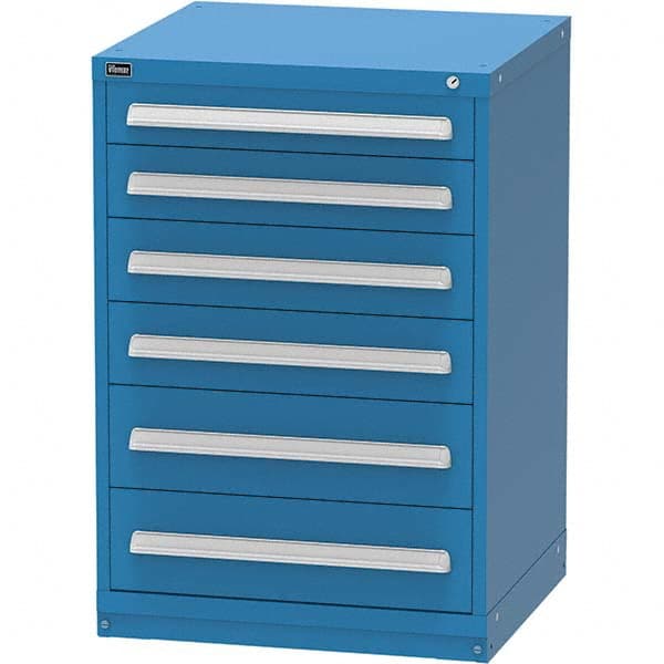 Vidmar - 6 Drawer, 344 Compartment Bright Blue Steel Modular Storage Cabinet - Eagle Tool & Supply