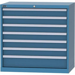 LISTA - 7 Drawer, 84 Compartment Bright Blue Steel Modular Storage Cabinet - Eagle Tool & Supply