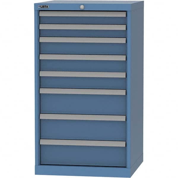 LISTA - 8 Drawer, 84 Compartment Bright Blue Steel Modular Storage Cabinet - Eagle Tool & Supply