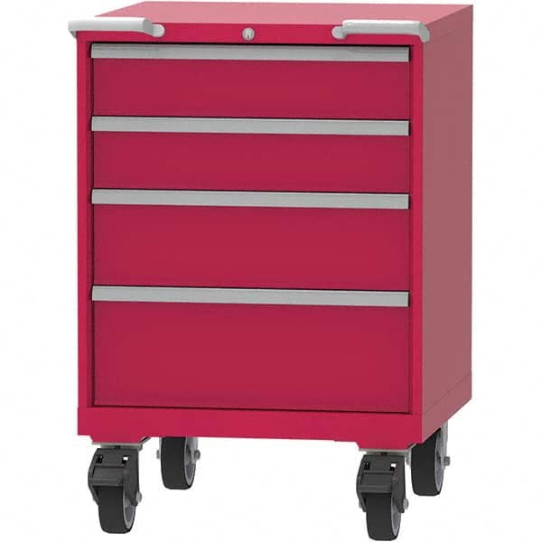 LISTA - 4 Drawer, 45 Compartment Red Steel Modular Storage Cabinet - Eagle Tool & Supply