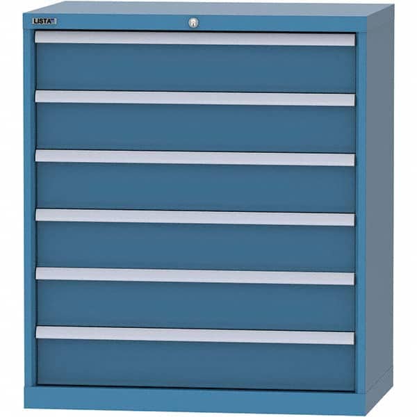 LISTA - 6 Drawer, 84 Compartment Bright Blue Steel Modular Storage Cabinet - Eagle Tool & Supply