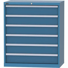LISTA - 6 Drawer, 84 Compartment Bright Blue Steel Modular Storage Cabinet - Eagle Tool & Supply