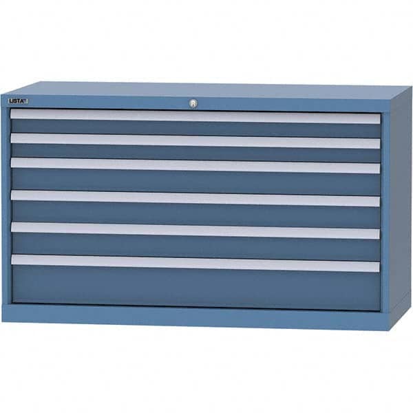 LISTA - 6 Drawer, 99 Compartment Bright Blue Steel Modular Storage Cabinet - Eagle Tool & Supply