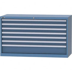 LISTA - 7 Drawer, 99 Compartment Bright Blue Steel Modular Storage Cabinet - Eagle Tool & Supply