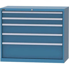 LISTA - 5 Drawer, 84 Compartment Bright Blue Steel Modular Storage Cabinet - Eagle Tool & Supply