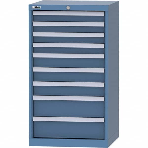LISTA - 9 Drawer, 84 Compartment Bright Blue Steel Modular Storage Cabinet - Eagle Tool & Supply