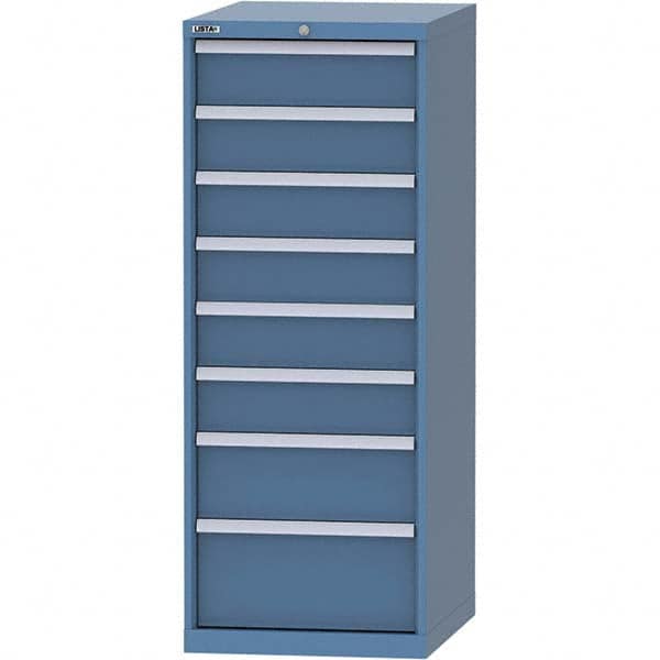 LISTA - 8 Drawer, 99 Compartment Bright Blue Steel Modular Storage Cabinet - Eagle Tool & Supply
