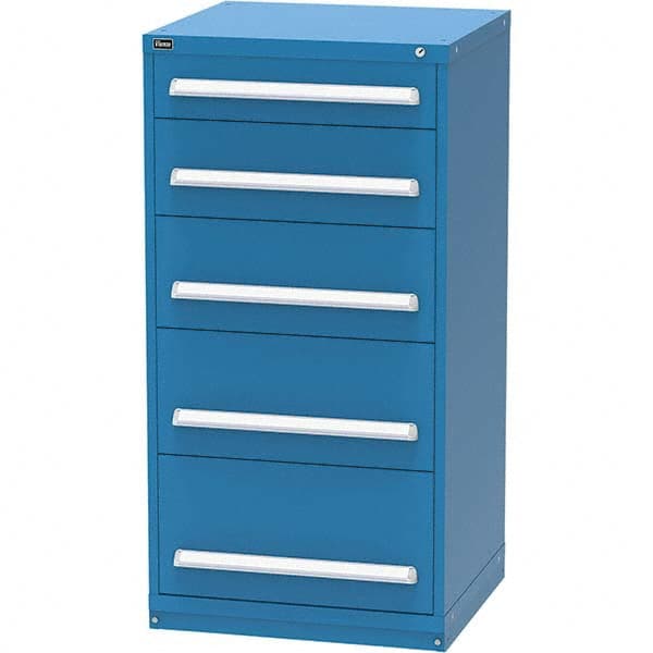 Vidmar - 5 Drawer, 124 Compartment Bright Blue Steel Modular Storage Cabinet - Eagle Tool & Supply