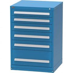 Vidmar - 6 Drawer, 60 Compartment Bright Blue Steel Modular Storage Cabinet - Eagle Tool & Supply