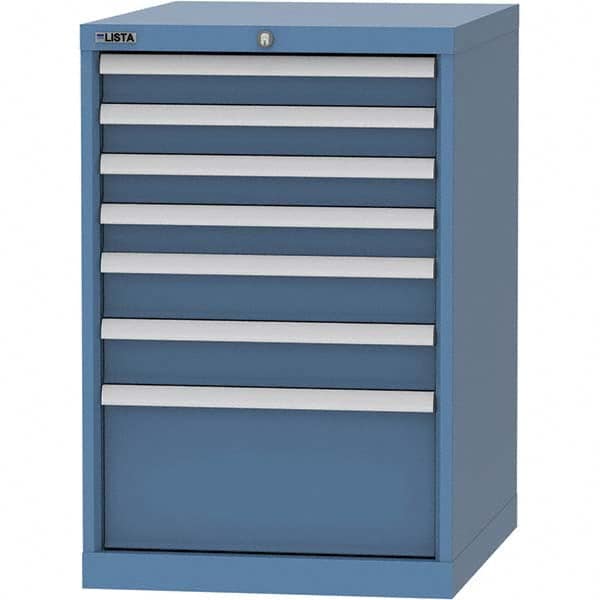 LISTA - 7 Drawer, 99 Compartment Bright Blue Steel Modular Storage Cabinet - Eagle Tool & Supply