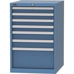 LISTA - 7 Drawer, 99 Compartment Bright Blue Steel Modular Storage Cabinet - Eagle Tool & Supply