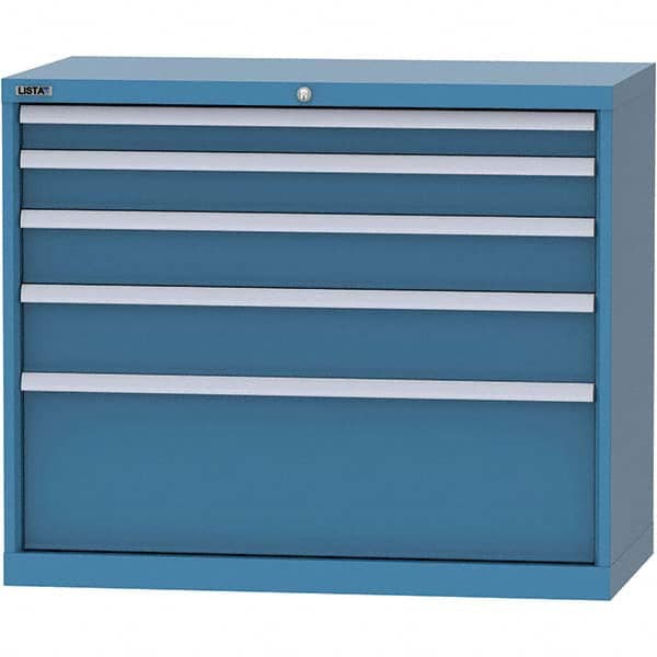 LISTA - 5 Drawer, 84 Compartment Bright Blue Steel Modular Storage Cabinet - Eagle Tool & Supply