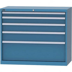 LISTA - 5 Drawer, 84 Compartment Bright Blue Steel Modular Storage Cabinet - Eagle Tool & Supply
