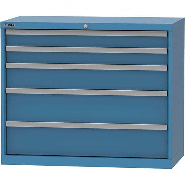 LISTA - 5 Drawer, 84 Compartment Bright Blue Steel Modular Storage Cabinet - Eagle Tool & Supply