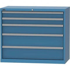 LISTA - 5 Drawer, 84 Compartment Bright Blue Steel Modular Storage Cabinet - Eagle Tool & Supply