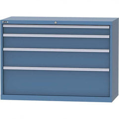 LISTA - 4 Drawer, 99 Compartment Bright Blue Steel Modular Storage Cabinet - Eagle Tool & Supply