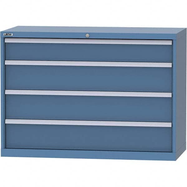 LISTA - 4 Drawer, 99 Compartment Bright Blue Steel Modular Storage Cabinet - Eagle Tool & Supply