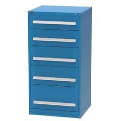 Vidmar - 5 Drawer Bright Blue Steel Modular Storage Cabinet - Eagle Tool & Supply
