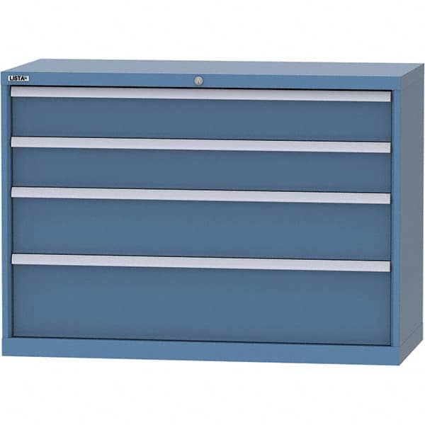 LISTA - 4 Drawer, 99 Compartment Bright Blue Steel Modular Storage Cabinet - Eagle Tool & Supply