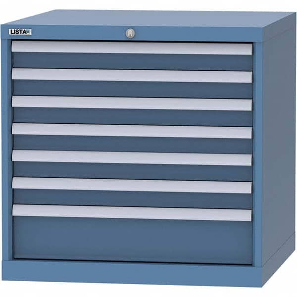 LISTA - 7 Drawer, 45 Compartment Bright Blue Steel Modular Storage Cabinet - Eagle Tool & Supply