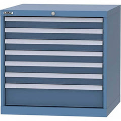 LISTA - 7 Drawer, 45 Compartment Bright Blue Steel Modular Storage Cabinet - Eagle Tool & Supply