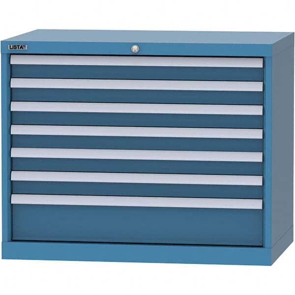 LISTA - 7 Drawer, 84 Compartment Bright Blue Steel Modular Storage Cabinet - Eagle Tool & Supply