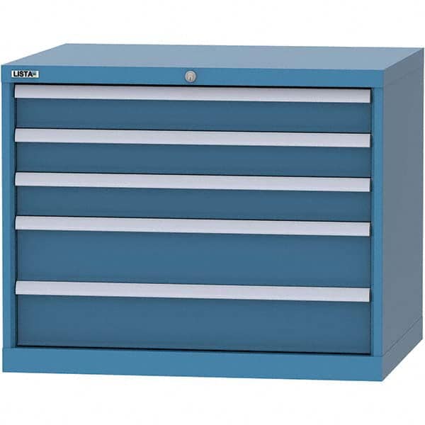 LISTA - 5 Drawer, 84 Compartment Bright Blue Steel Modular Storage Cabinet - Eagle Tool & Supply